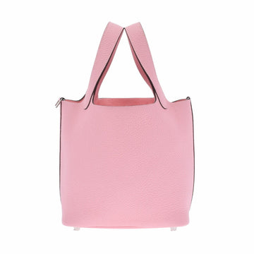 Hermes Picotan Lock PM Rose Sakura Z Engraved (around 2021) Ladies Taurillon Clemence Handbag Shindo