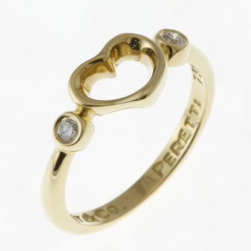 TIFFANY&Co. Open Heart Ring No. 7.5 18K K18 Yellow Gold Diamond Women's