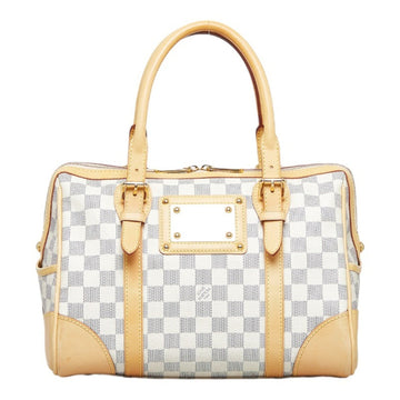 LOUIS VUITTON Damier Azur Berkeley Handbag Boston Bag N52001 White PVC Leather Ladies