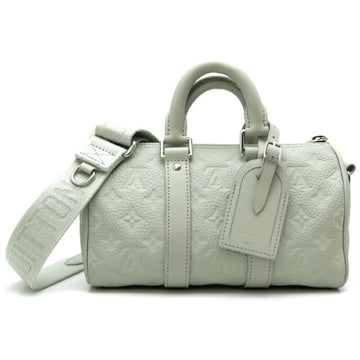LOUIS VUITTON Keepall Bandouliere 25 Women's Handbag M23163 Taurillon Monogram Gray/Green