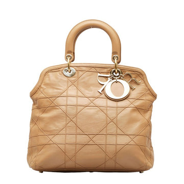CHRISTIAN DIOR Dior Canage Granville Handbag Tote Bag Beige Leather Ladies