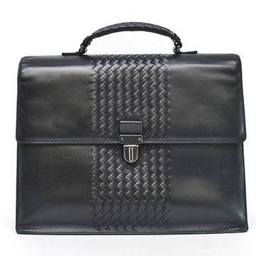 BOTTEGA VENETA bag intrecciato black leather handbag men's
