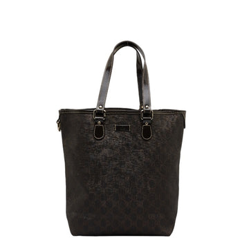 GUCCI GG Supreme Handbag Tote Bag 189896 Brown PVC Leather Women's