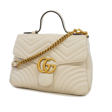 Gucci GG Marmont 2WAY Bag 448054 Women's Leather Handbag,Shoulder Bag Ivory