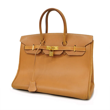 HERMESAuth  Birkin 35 〇Z Stamp Women's Courchevel Leather Handbag
