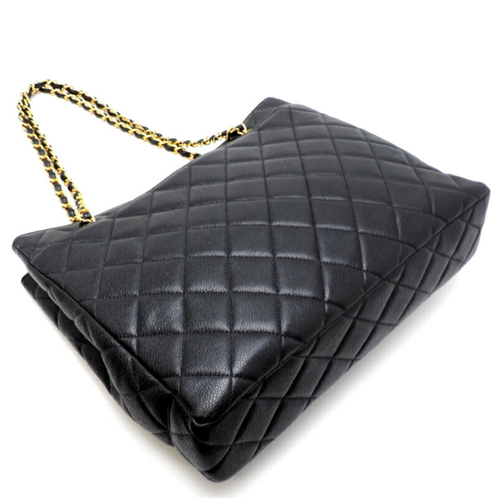 CHANEL Matelasse 25 Chain Shoulder Bag Caviar Skin Leather Beige A01112  90204504