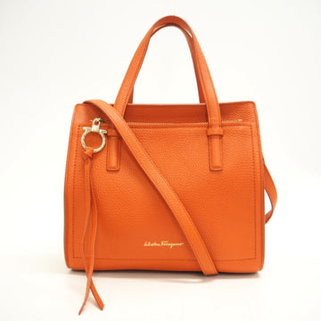 SALVATORE FERRAGAMO Gancini Amy 2way Shoulder Bag Handbag Orange Ladies