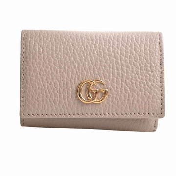 Gucci Leather Double G Trifold Wallet Beige