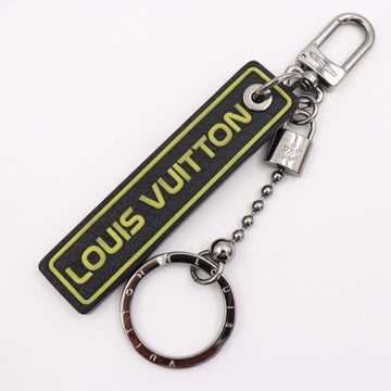 LOUIS VUITTON Portocre Tab Keychain MP2211 Taurillon Leather Black Yellow Silver Metal Fittings Key Ring