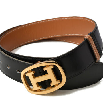 HERMES belt men's  Constance size 95 H buckle box calf muffler/leather