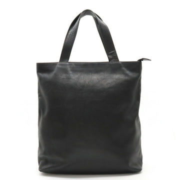 CHANEL Coco mark embossed tote bag shoulder leather black