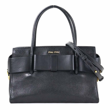 Miu MIUMIU Handbag Crossbody Shoulder Bag Leather Black Women's 5BA056