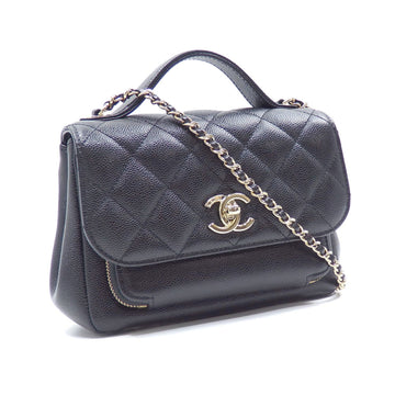CHANEL Chain Shoulder Bag Matelasse Affinity Women's Black Caviar Skin