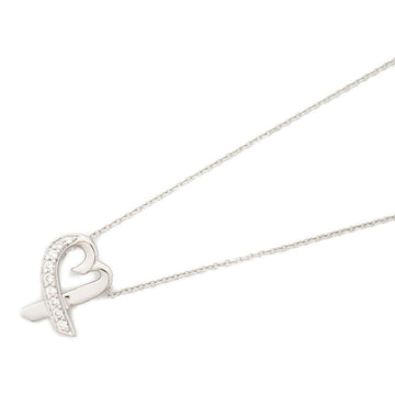 TIFFANY&CO Rubbing Heart Diamond Necklace Necklace Clear K18WG[WhiteGold] Clear