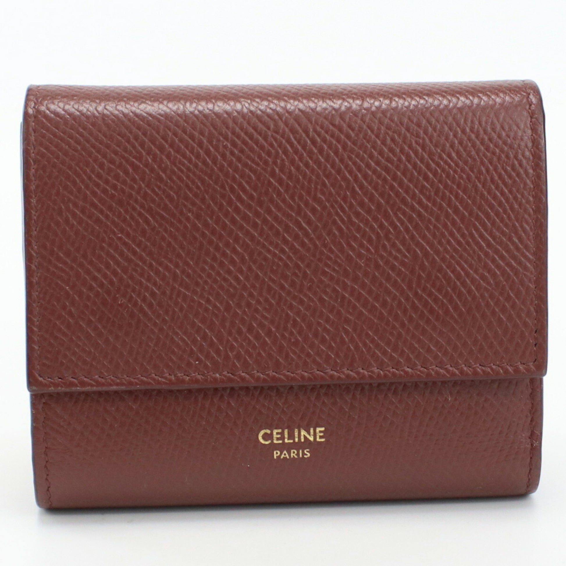 CELINE Small Trifold Wallet Leather Ladies