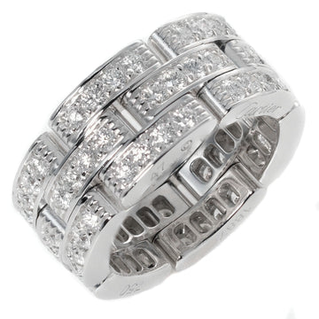 CARTIER Maillon Panthere 3 Rows Full Pave K18WG Diamond No. 6.5 Women's Ring  White Gold
