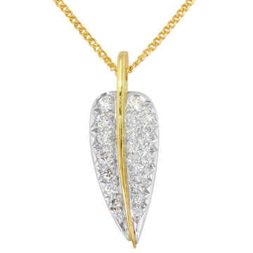 TIFFANY&Co leaf feather diamond necklace K18YG/Pt950 pendant