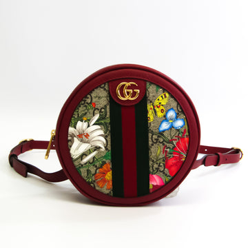 Gucci Ophidia GG Flora 598661 Women's GG Canvas,Leather Backpack Green,Red Color