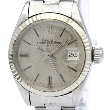 ROLEXVintage  Oyster Perpetual Date 6917 White Gold Steel Ladies Watch BF560254