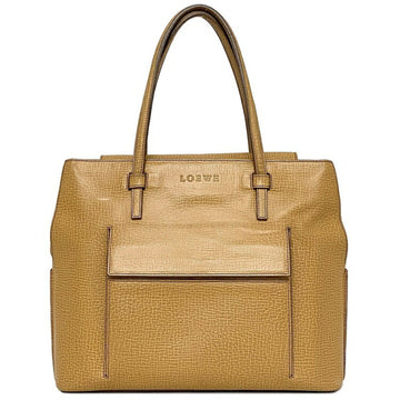 Loewe Tote Bag Orange Beige Leather LOEWE Handbag Ladies Embossed Flap Compartment