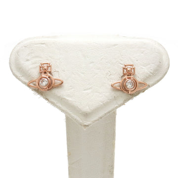 VIVIENNE WESTWOOD NORA Earrings Orb Brass Rhinestone Pink Gold 62010073-G103