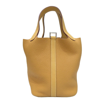 HERMES Picotan PM Eclat Handbag Tote Bag Natural Sable Taurillon/Swift T Engraved Ladies Men's