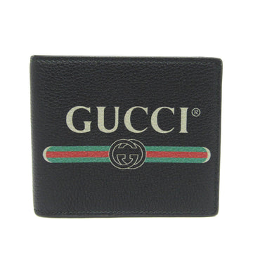 GUCCI Logo  Print 496309 Women,Men Leather Bill Wallet [bi-fold] Black,Green,Red Color