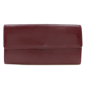LOUIS VUITTON Portefeiulle Sarah Long Wallet M6374M Epi Leather Ruby Made in Spain 2010 Red CA3180 Snap Button Women's