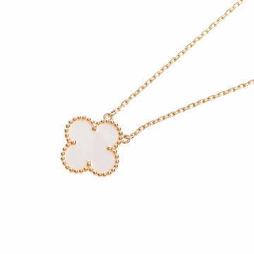 VAN CLEEF & ARPELS K18YG Mother of Pearl Vintage Alhambra Necklace Pearl: No Stone Grain Women's