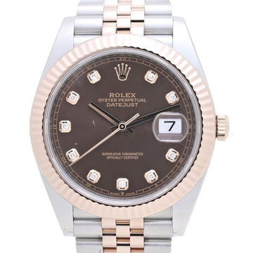 ROLEX Datejust 41 126331G 10P Diamond Random Product Number K18PG Pink Gold x Stainless Steel Men's 39150