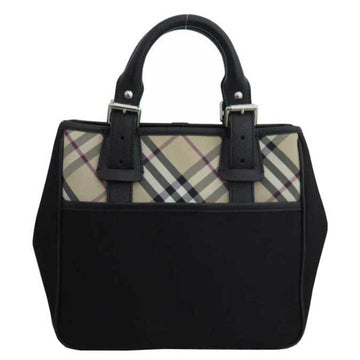 Burberry Bag Nova Check Black Multicolor Canvas Leather Handbag Tote Ladies