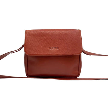 LOEWE Velasquez Twist Hardware Logo Leather Genuine Shoulder Bag Pochette Sacoche Red