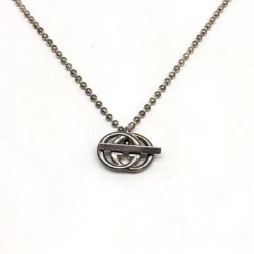 GUCCI GG Interlocking Ball Chain Silver Necklace  925