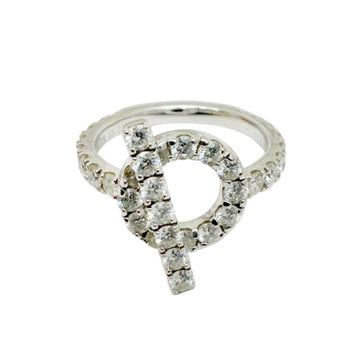 HERMES Finesse Diamond Ring D0.83ct K18WG 750 White Gold #48 3.4g Ladies