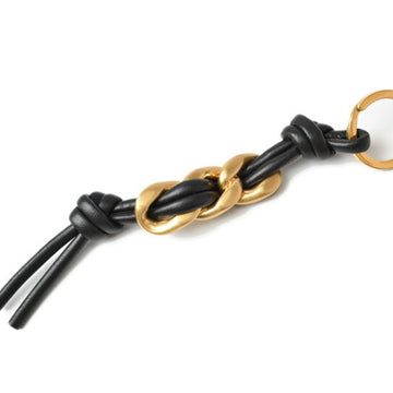 BOTTEGA VENETA Keyring Keychain  Nappa Black Matte Gold 666884 Outlet