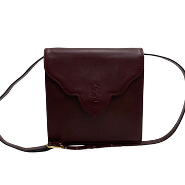 YVES SAINT LAURENT YSL Cassandra Leather Mini Shoulder Bag Sacoche Bordeaux 44206