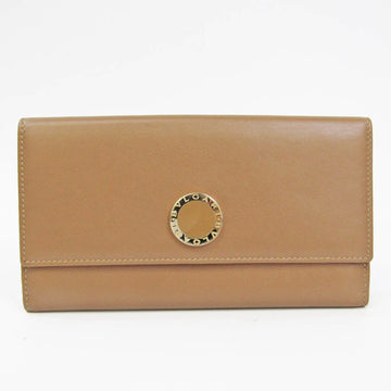 BVLGARI  33385 Women's Leather Long Wallet [tri-fold] Light Brown