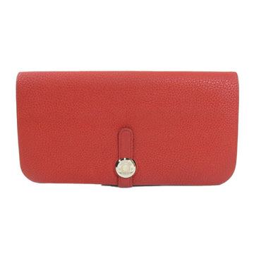 Hermes Dogon Long Red Purse Taurillon Ladies HERMES