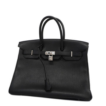 HERMESAuth  Birkin 35 K Stamp Women's Togo Leather Handbag Black