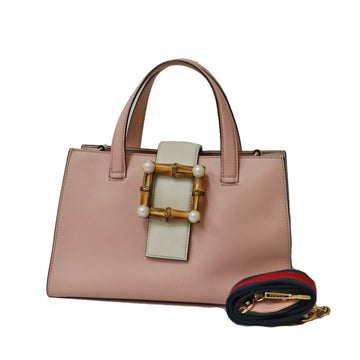 Gucci Handbag Shoulder Bag, Nim Fair Medium Pink White Gray Women's Leather