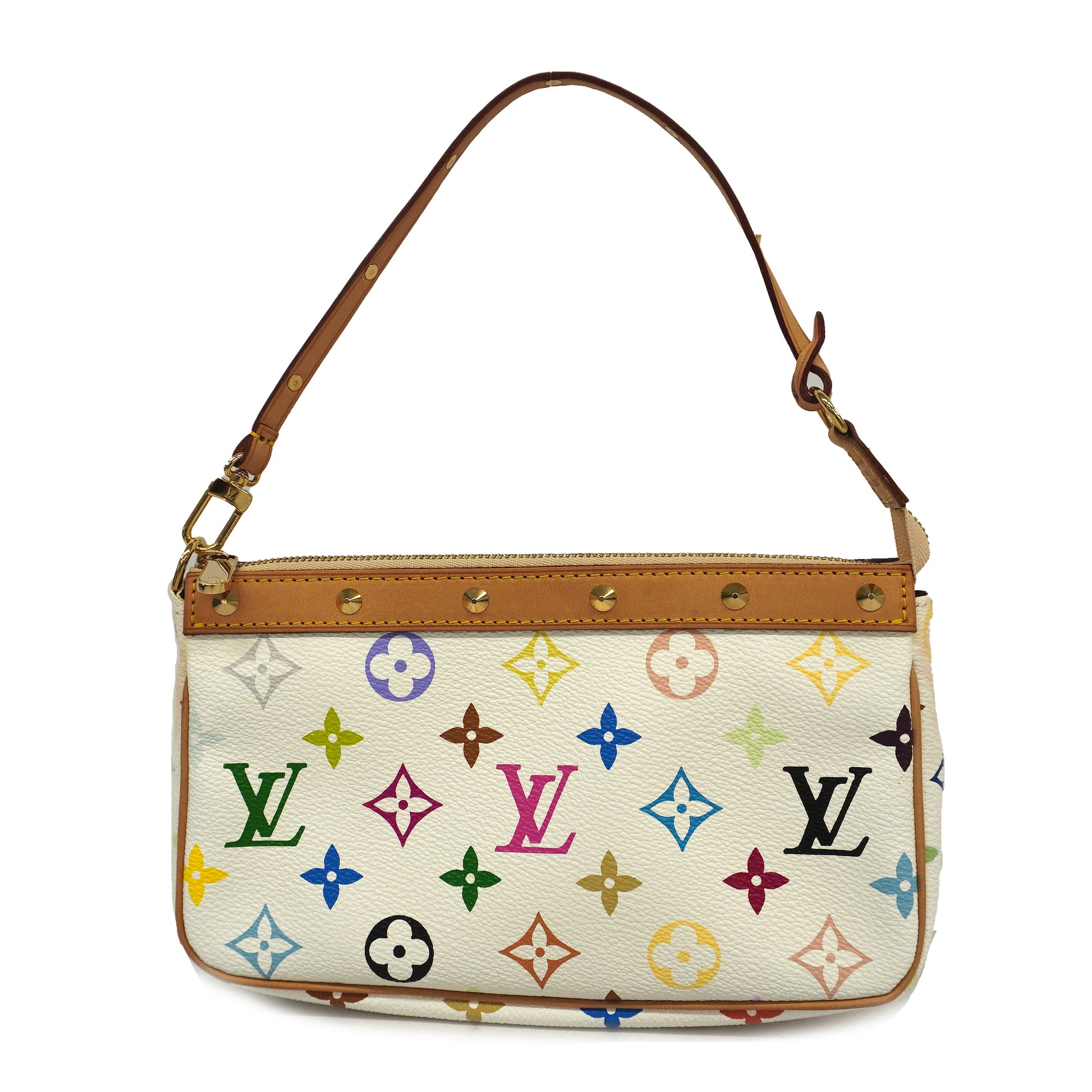 Louis Vuitton M92649 Monogram Multicolor White Pochette Hand Bag