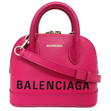 Balenciaga 2WAY Bag Pink 550646 Ville Top Han XXS Aj Leather BALENCIAGA Women's Shoulder Pochette Handbag