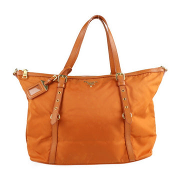 PRADA tote bag BR4253 nylon leather orange 2WAY shoulder