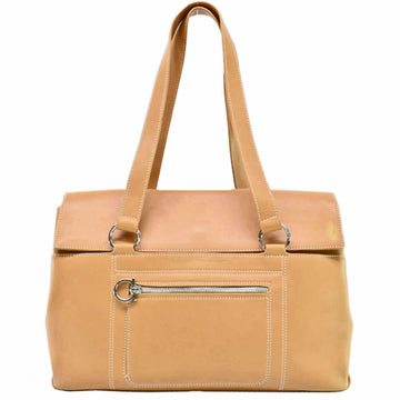 Salvatore Ferragamo Bag Light Brown Silver Leather Handbag Shoulder Ladies