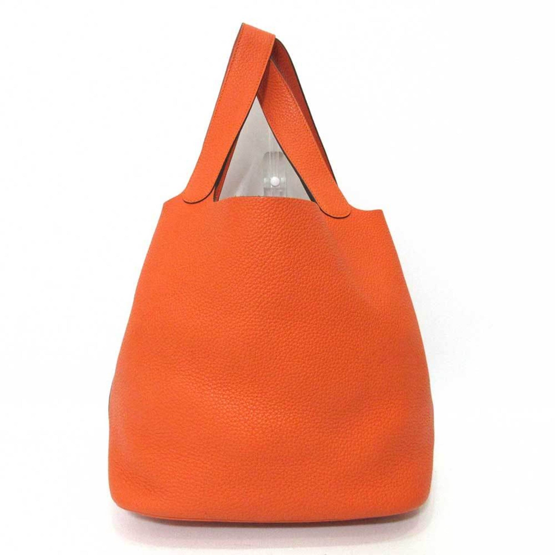HERMES Bag Picotin Lock GM Orange Silver Hardware Handbag Tote Ladies