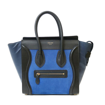 Celine Luggage Micro Handbag Blue Ladies