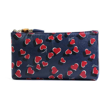 GUCCI clutch bag pouch leather navy/red/black ladies 338815
