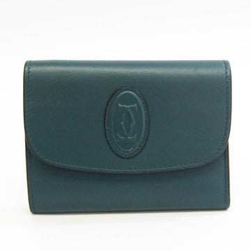 CARTIER Must De  L3001948 Women,Men Leather Wallet [bi-fold] Green