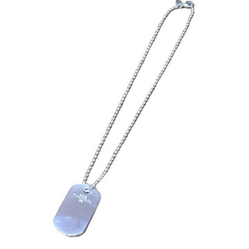 TIFFANY&Co.  Plate Necklace Sv925 Coin Edge Tag Ball Chain Pendant Men's Women's Accessories Jewelry