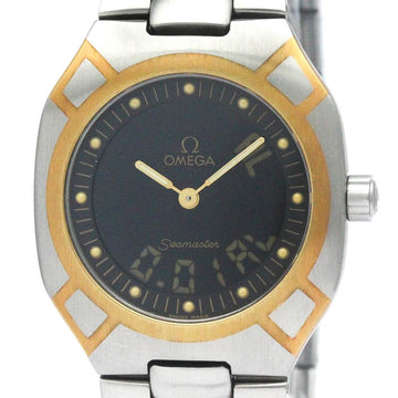 OMEGAPolished  Seamaster Polaris Analog Digital 18K Gold Steel Watch BF568484